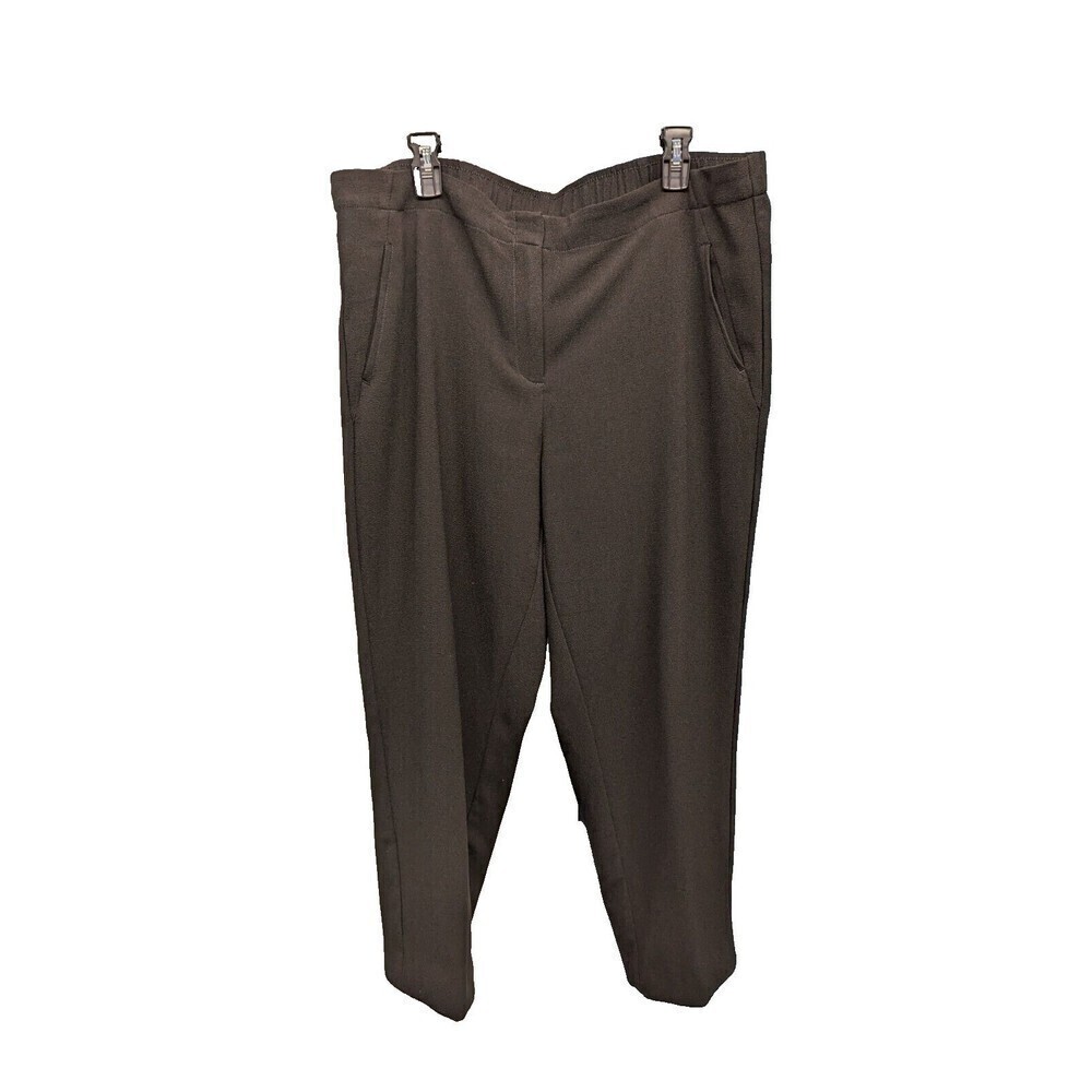 J.Jill Crepe High Waist‎ Tab Zip Elastic Waist Straight Leg Career Pants XL